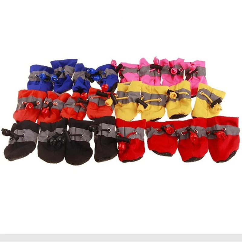 4pcs/set Waterproof  Anti-slip Pet Shoes - MyPetsBoo