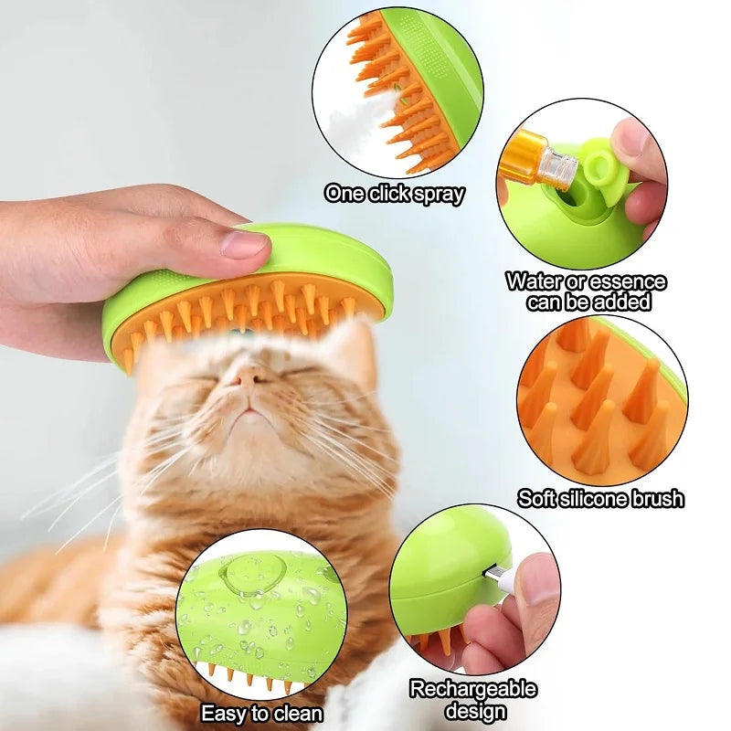 Cat/Dog Steam Brush - Hair Brush - MyPetsBoo