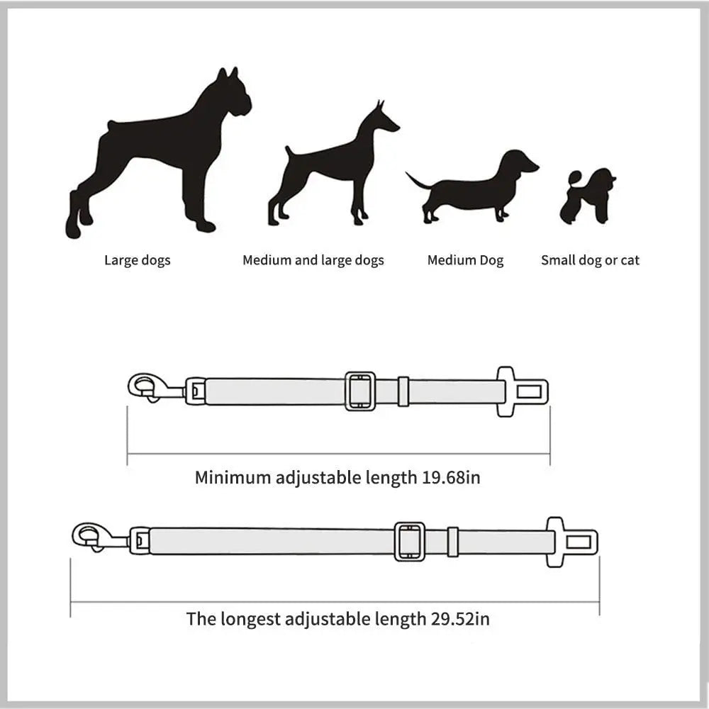 Adjustable Pet  Car Seat Belt - MyPetsBoo