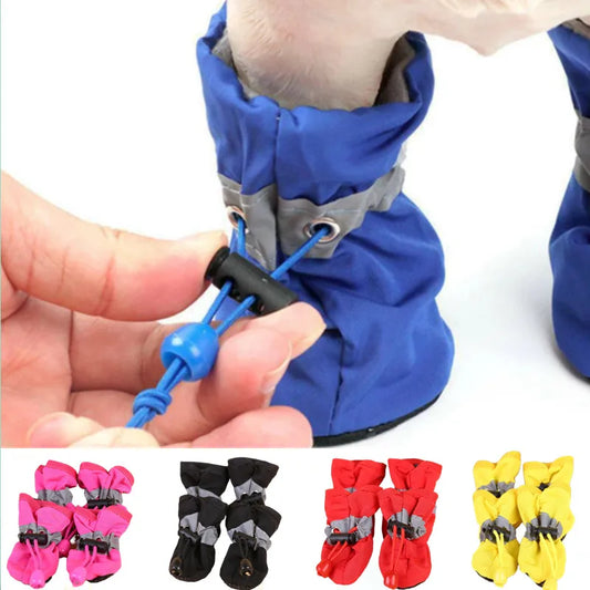 4pcs/set Waterproof  Anti-slip Pet Shoes - MyPetsBoo