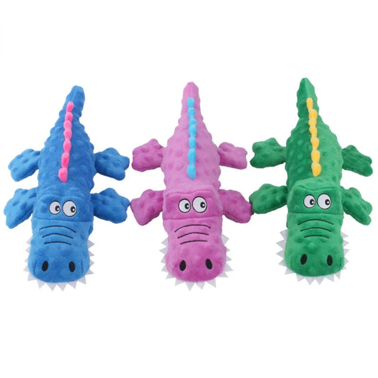 Pet plush toy sounding crocodile