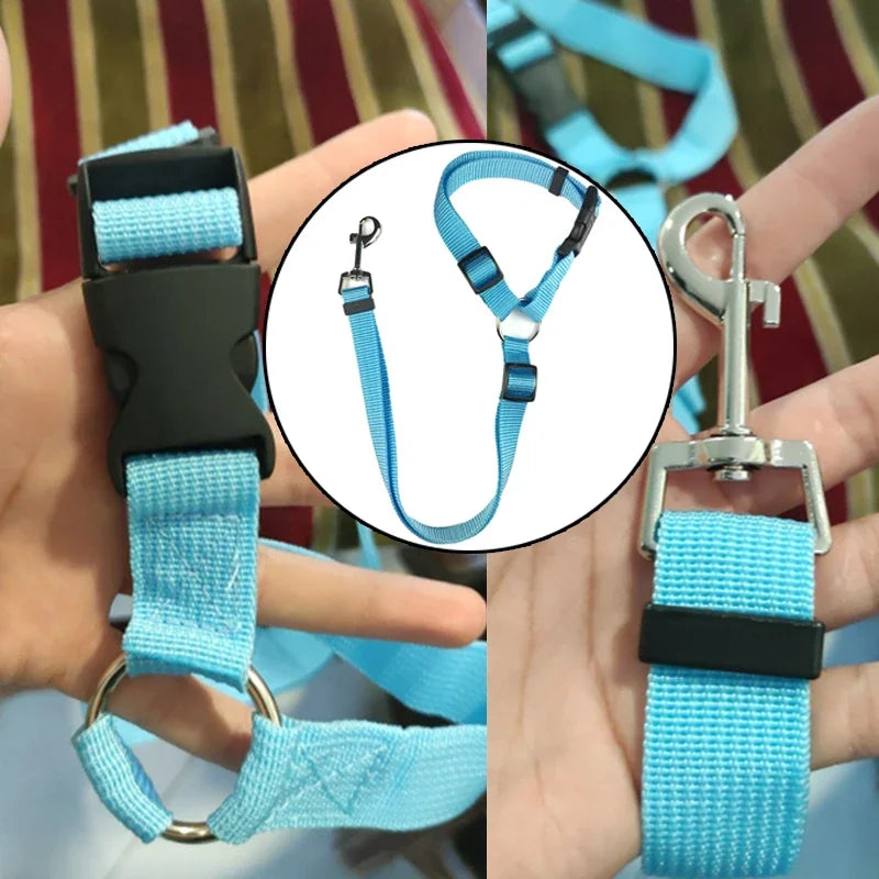 Solid Color Two-in-one Pet Car Seat Belt - MyPetsBoo