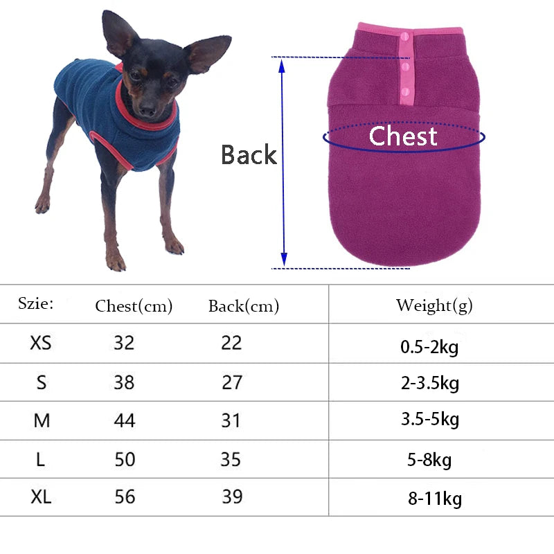 Fleece Dog Clothes Vest - MyPetsBoo